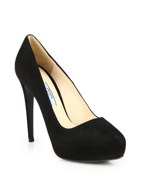 prada pumps black brown|prada black suede pumps.